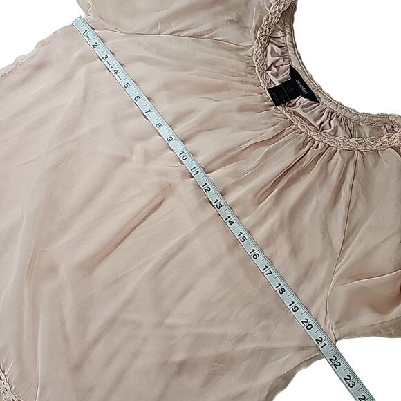 Ali Miles Womens Sz M Pink Lace Fairy Feminine Flowy Beach Peplum Ruffle Top - Picture 8 of 12